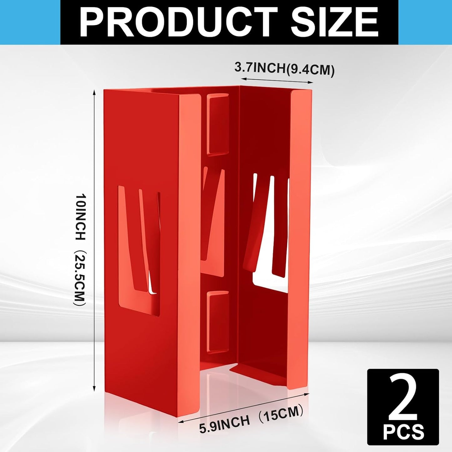 Lounsweer 2 Pcs Magnetic Glove Dispenser Holders Wall Mount Boxes of Gloves Commercial Quality Towels Wipes Paper Tissue Box Holder Kitchen Fridge Office Workshops Garage Tool Hospital(Red)