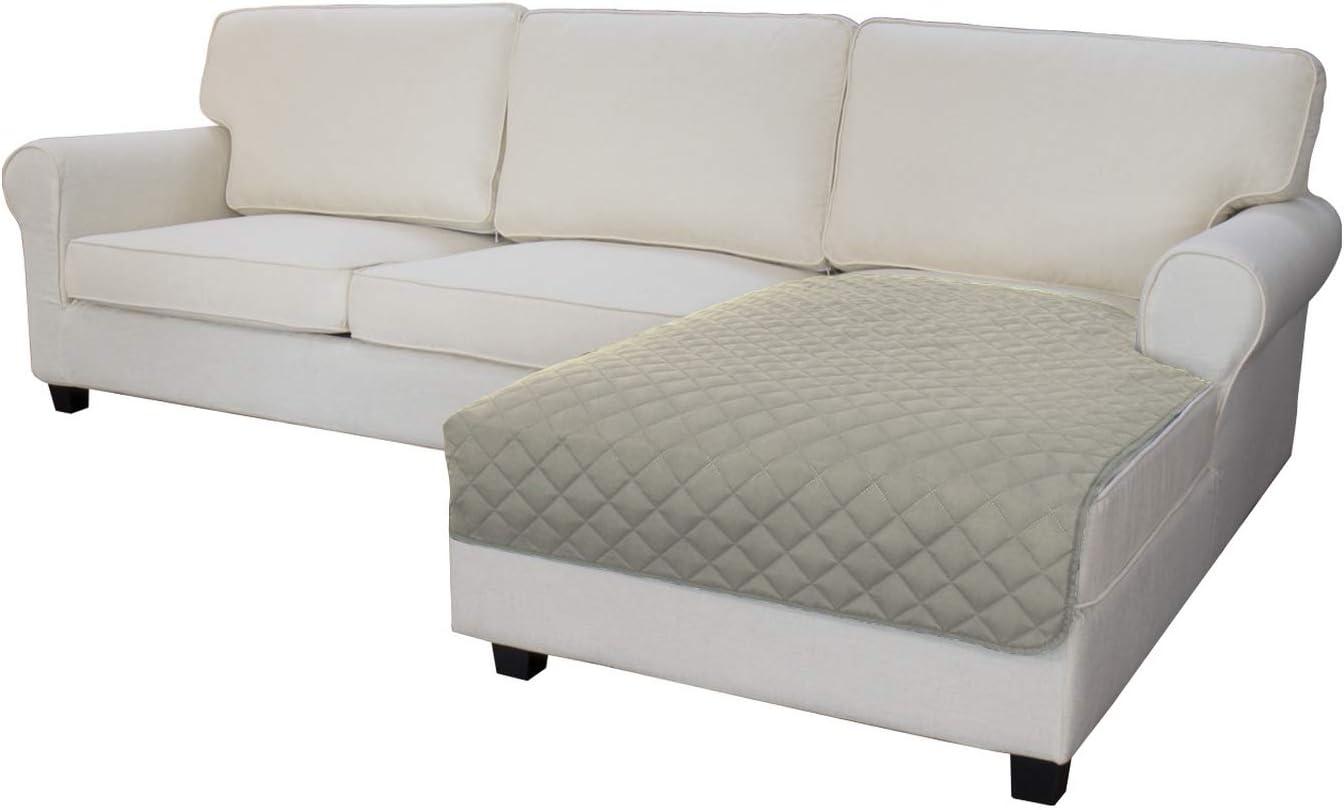 Easy-Going Sectional Couch Covers for Dogs L Shape Sofa Cover Reversible Sofa Slipcover Chaise Lounge Cover Furniture Protector Cover for Pets Dog Cat (42 x 68 inches, Beige/Beige)