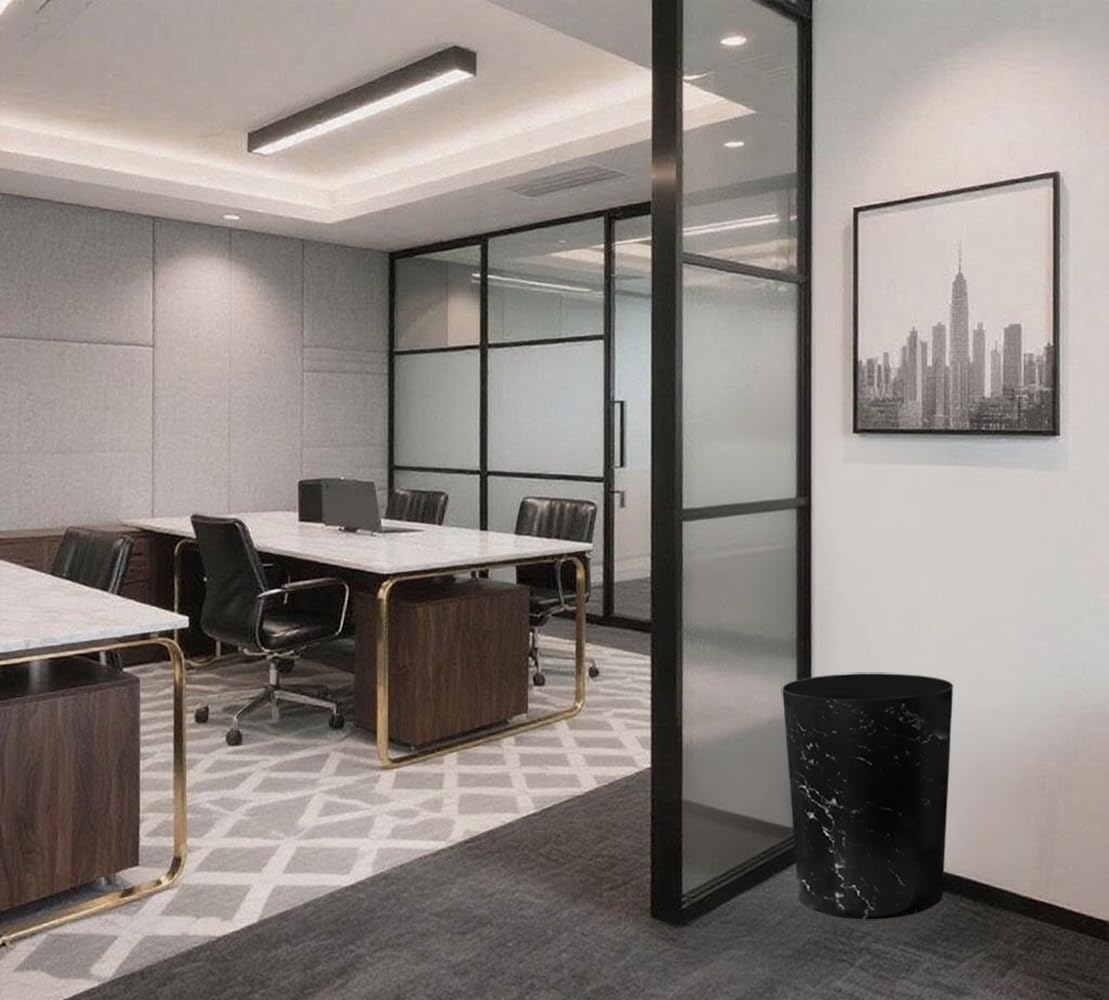 Feisco Small Trash Can for Bathroom, 2 Gallon Trash Can Trash Bin Wastebasket Garbage Can for Kitchen,Bathroom Office, Bedroom,Dorms,Laundry Room (Black, 1 Pack)