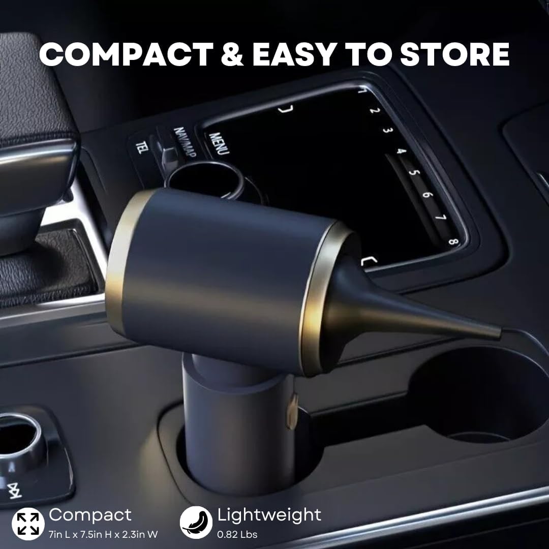 Car Vacuum Handheld 20000 PA 4in1 Cordless Rechargeable Multi-Functional Compact Powerful Suction Brushless Motor Compressed Air Duster Washable HEPA Filter Mini Home Office Pet Gift Men Women