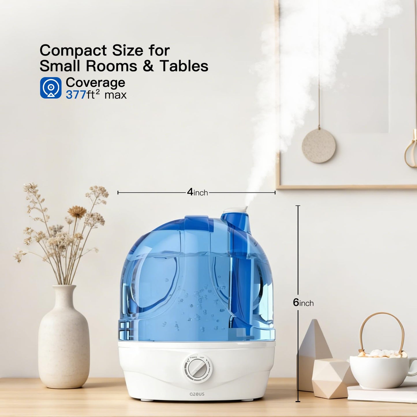 AZEUS Cool Mist Humidifiers for Bedroom, BabyRoom, Office and Plants,2.8L Large Capacity Ultrasonic