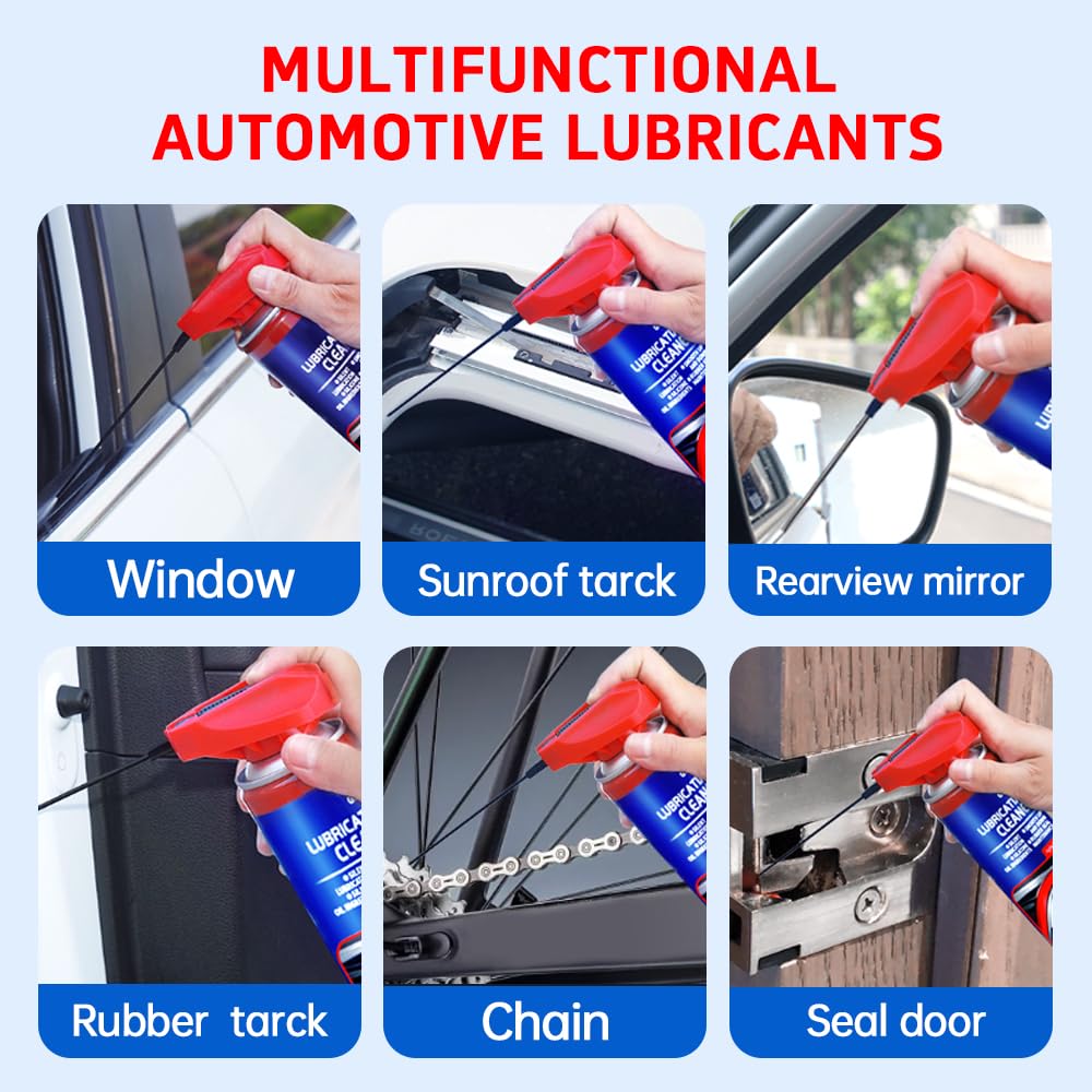 Glodway Automotive Window Door Seal,Silicone Seal Lubricants,Track Lube for Electric Windows,Noise Reduction with Smart Straw Sprays 2 Ways,10 OZ (Pack of 1)