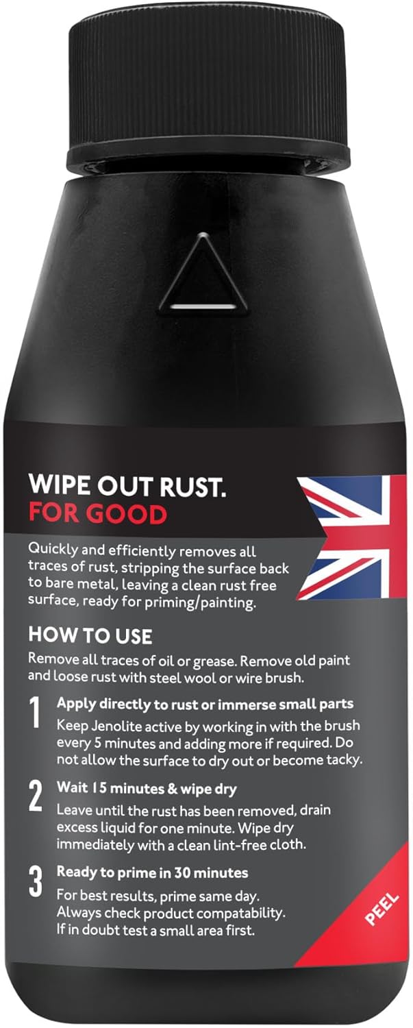 JENOLITE Rust Remover for Metal - Fast Acting No Drip Thick Liquid - Industrial Strength, Removes Rust Back to Bare Metal - 5oz (150ml)