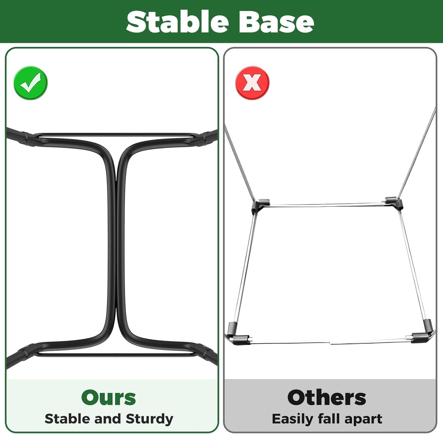 Outdoor Trash Bag Holder Metal Garden Trash Bag Holder for Yard Waste Stand Holds 30-45 Gallons Leaf Bag Holder with 4 Clips for Leaves Camping Lawn Party Weeding Yard Gardening（1pcs+4clips）