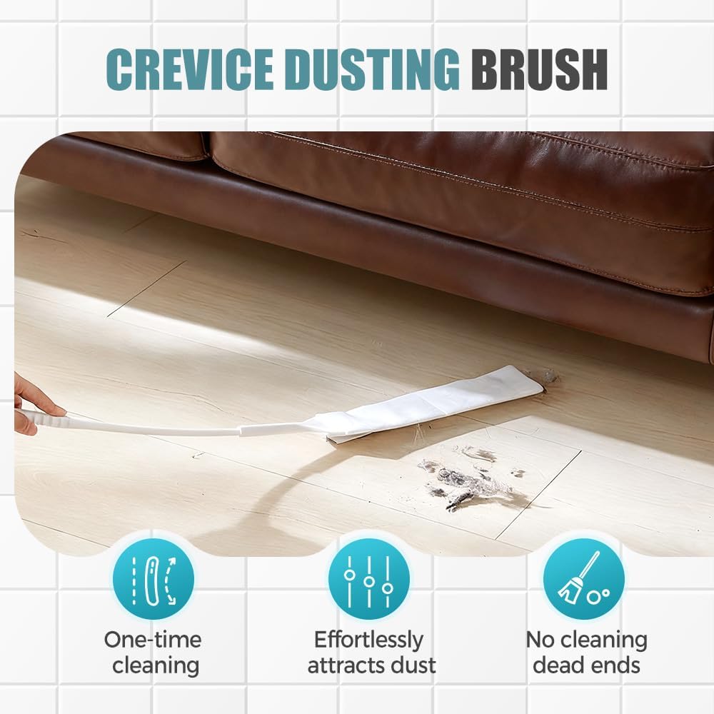 Retractable Gap Dust Cleaner, Bendable Microfiber Duster for Household Flat Duster for Under Appliances, Retractable Gap Dust Cleaning Artifact Extendable Dusters with Nonwoven Fabric (1, Pink)