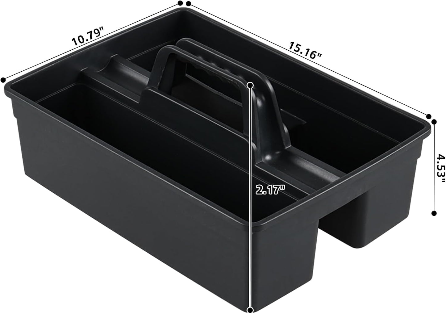 6 Pack Plastic Cleaning Caddy with Handle for Cleaning Supplies, Gray Plastic Carry Caddy Cleaning Tote