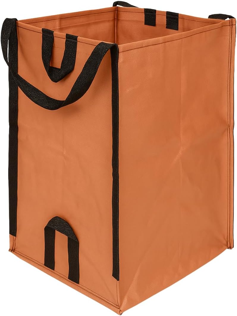 DURASACK Heavy Duty Home and Yard Bags 48-Gallon Reusable Self-Standing Lawn and Leaf Bags Garbage Can with Reinforced Handles, Terracotta, 3 Pack