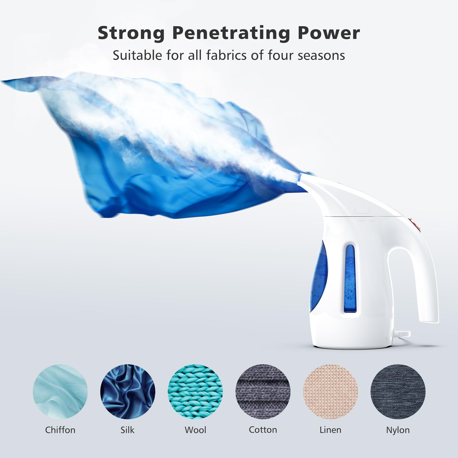 HiLIFE Steamer for Clothes, Portable Handheld Design, 240ml Big Capacity, 700W, Strong Penetrating