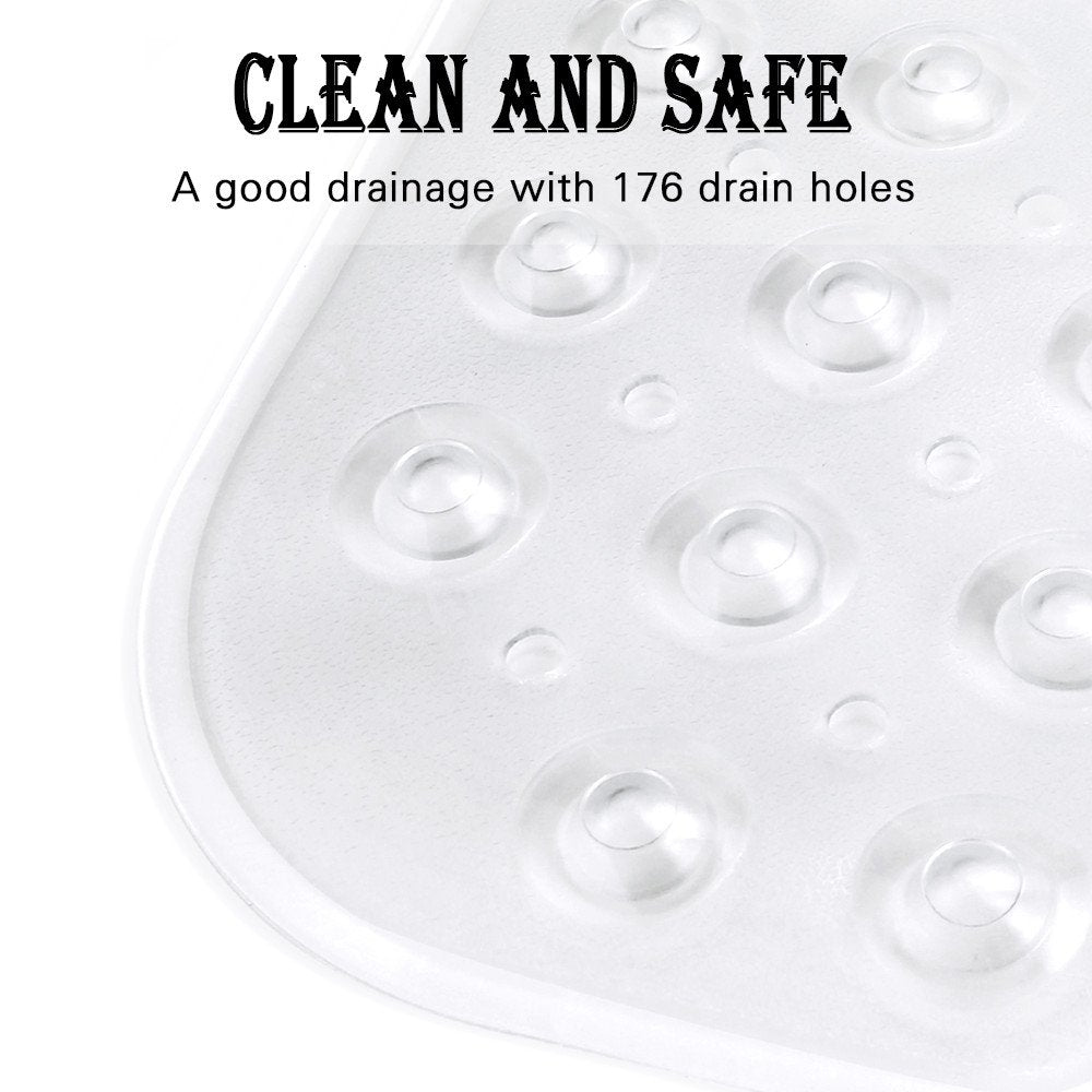 YINENN Bath and Shower Safety Mats 40x16 inch, Non Slip with Suction Cups for Bathroom Stall and