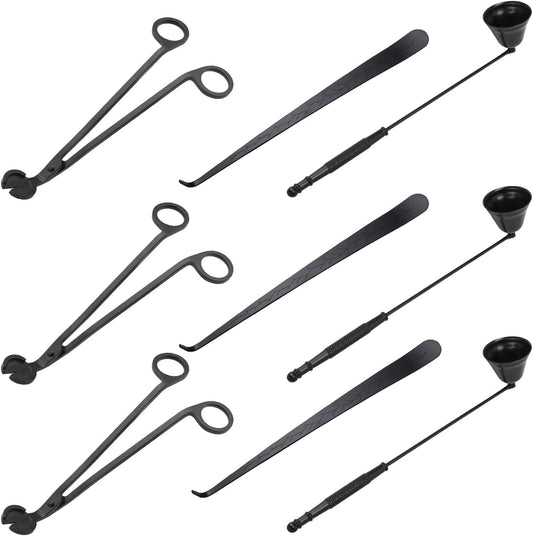 3 in 1 Candle Accessory Set(3 Set), Premium Candle Wick Trimmer, Candle Snuffer, Wick Dipper