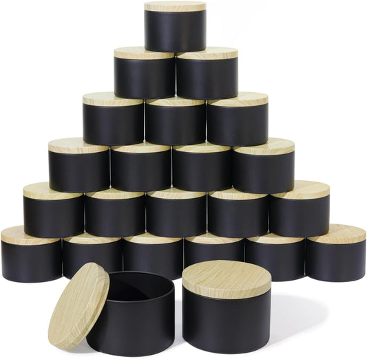 Aroparc Candle Tins 8oz with Lids, 24 Pack Seamless Candle Containers for Candle Making Supplies