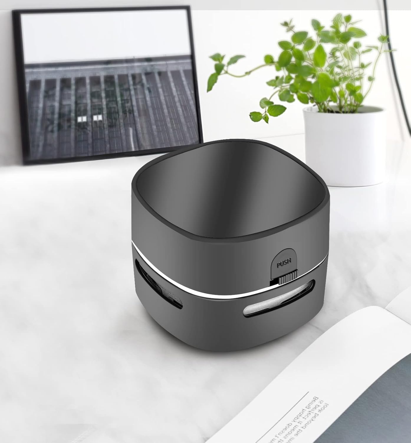 ODISTAR Desktop Vacuum Cleaner, Mini Table dust Sweeper Energy Saving,High Endurance up to 400 mins,360º Rotatable Design for Keyboard/Home/School/Office (Black)