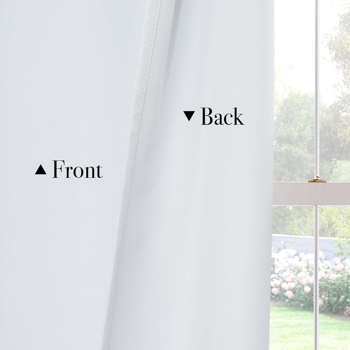 PONY DANCE White 100% Blackout Short Curtains for Kitchen Over Sink 36 inch Long 2 Panels Set, Black Out Small Window Curtains for Bathroom, Thermal Insulated Half Window Cafe Drapes, 42" W x 36" L