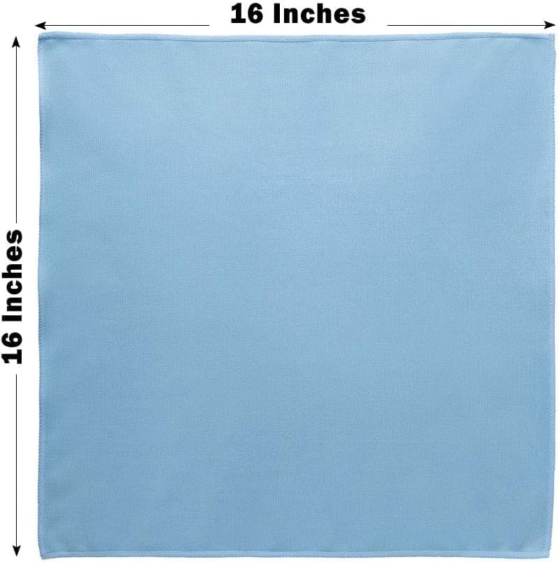 KLNYOO Microfiber Glass Cleaning Cloths Lint Free Streak Free Quickly and Easily Clean Windows & Mirrors Without Chemicals Polishing Cloth 16x16 Inch 8 Pack Blue