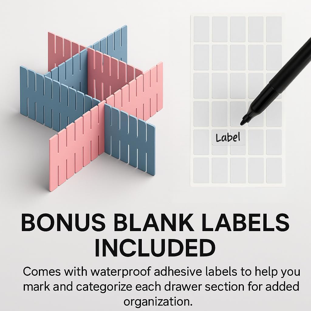 4 inches Adjustable Drawer Divider Kit – 4 Pack (White Only) – DIY Expandable Organizer for Small Drawers, Office,Kitchen, Bathroom