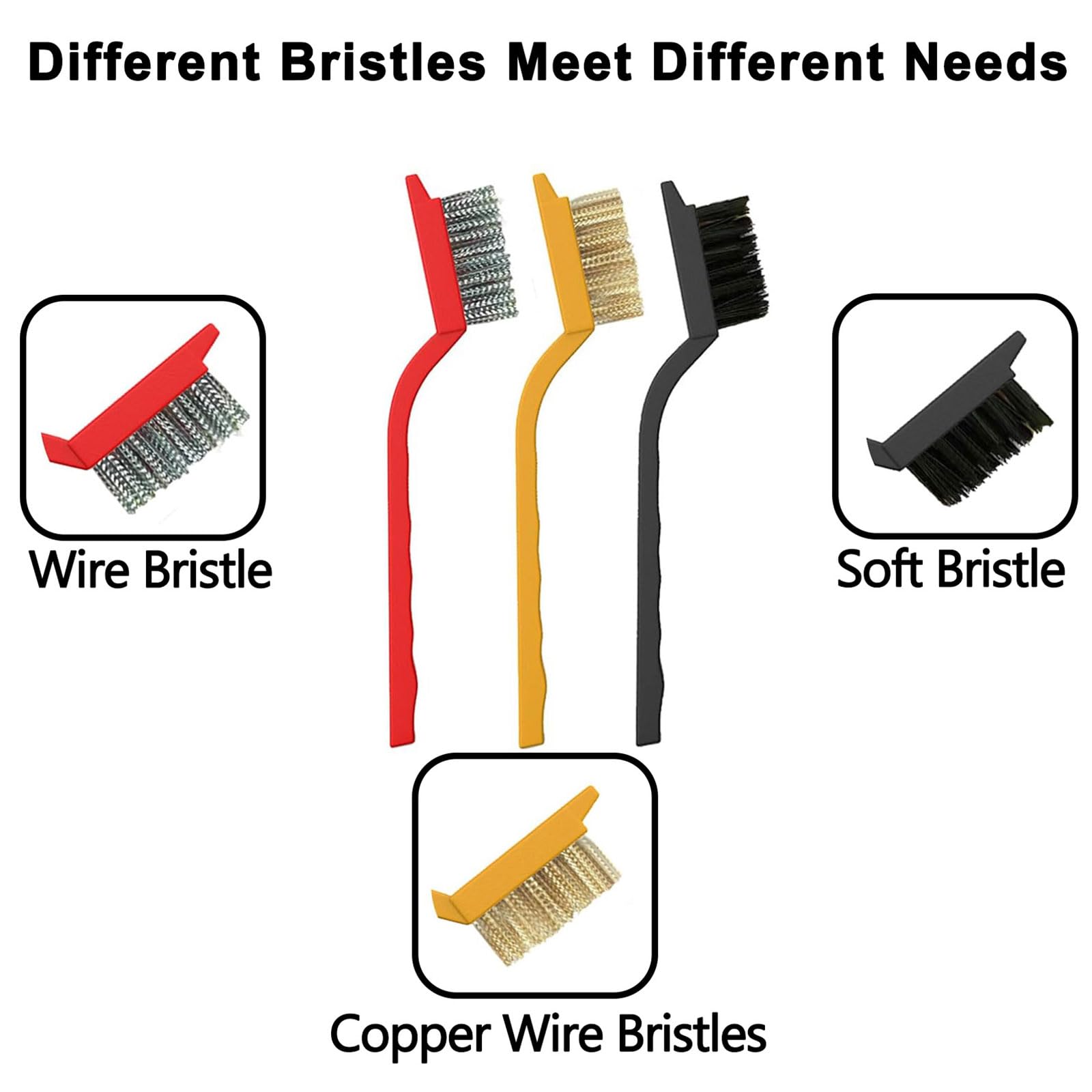 Crevice Cleaning Brush 12-Pack - Heavy Duty Hard Bristle Gap Brush for Deep Cleaning - Ultra-Thin