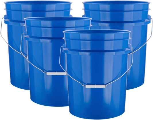 House Naturals 5 Gallon Premium HPDE Plastic Bucket - Made in USA Food Grade Storage Container, BPA
