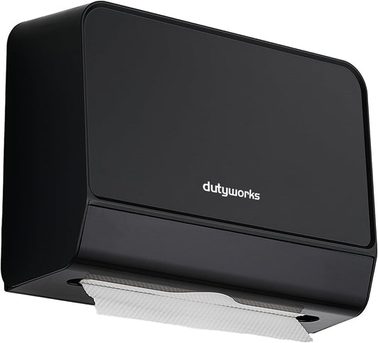 Paper Towel Dispenser Wall Mounted, Multifold Hand Towel Dispenser for Kitchen Bathroom Home Business, Trifold/C Fold/Z Fold Paper Towel Holder with Lock, Universal Paper, Black