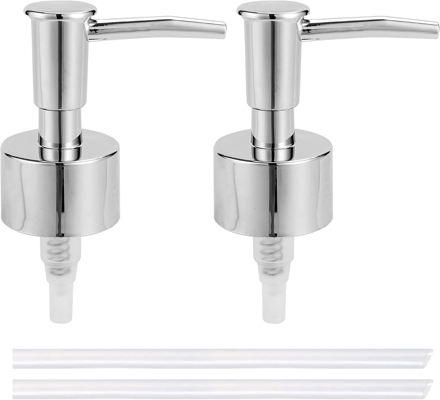 Soap Dispenser Pump Replacement, Soap Pump Dispenser Head for Liquid Soap, Lotion, Dish Soap Refill Dispenser, Ideal for Kitchen Bathroom Sink Various Bottles, 2Pack, Silver