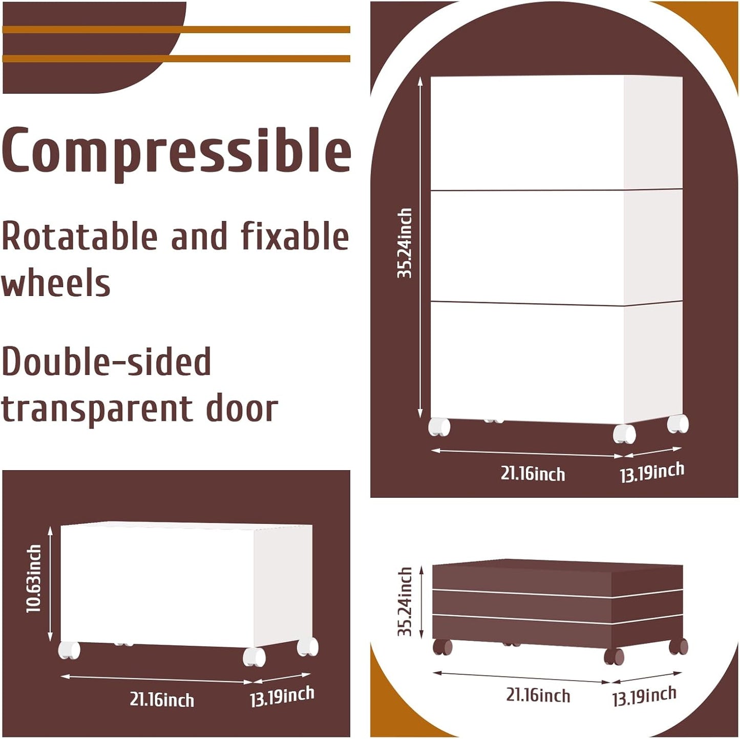 QudraKast 3-Tier Stackable Plastic Storage Bins - 67QT Stackable Storage Bins - Closet Organization Suitable for Bedroom, Organization and Boxes for Study, Toy Room, Office