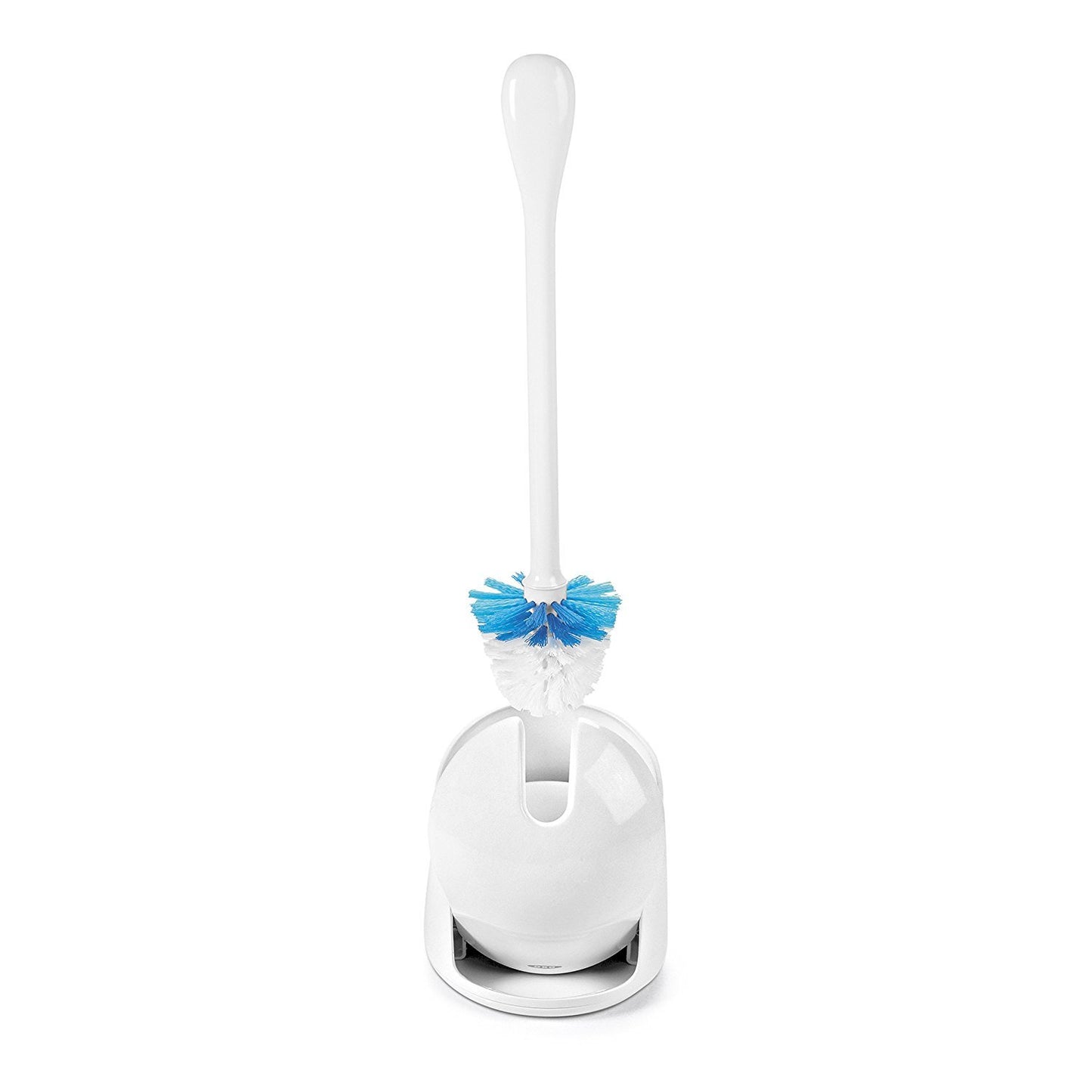 OXO Toilet Brush & Holder Set, Covered Canister, Auto-Open Lid, Compact Design for Small Bathrooms