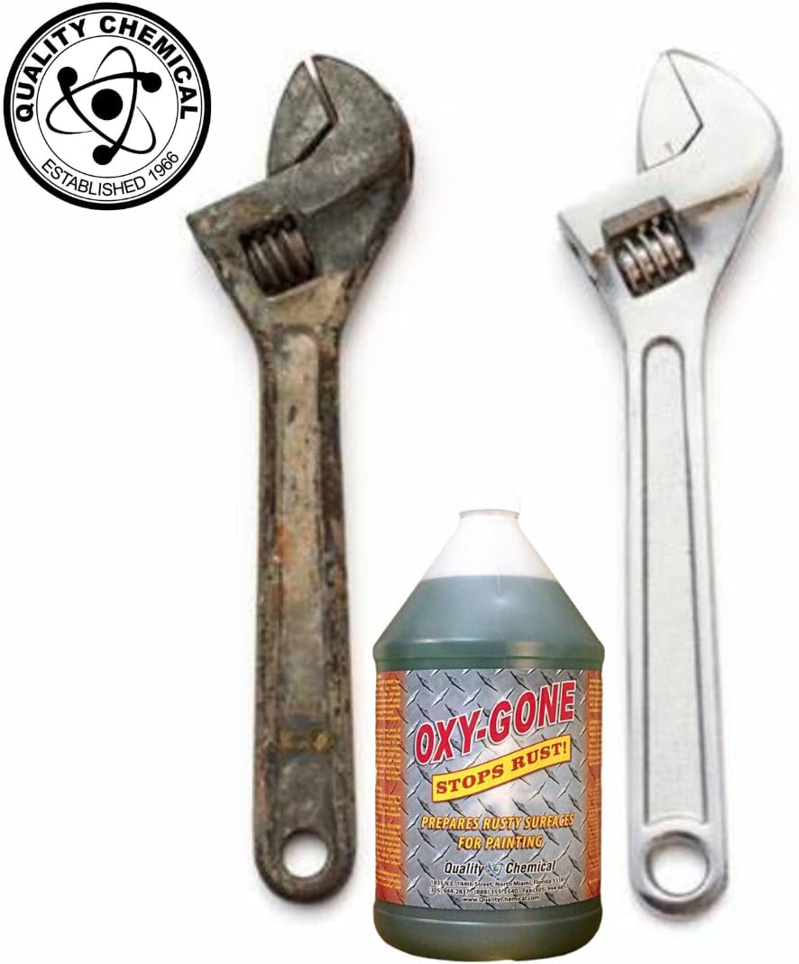 Quality Chemical Oxy-Gone Rust Remover and Metal Treatment - Rust Reformer, Rust Remover, Metal Rust Remover, Rust Neutralizer for Metal, Rust Converter, Remover, Rust Remover - 128 oz (Pack of 4)