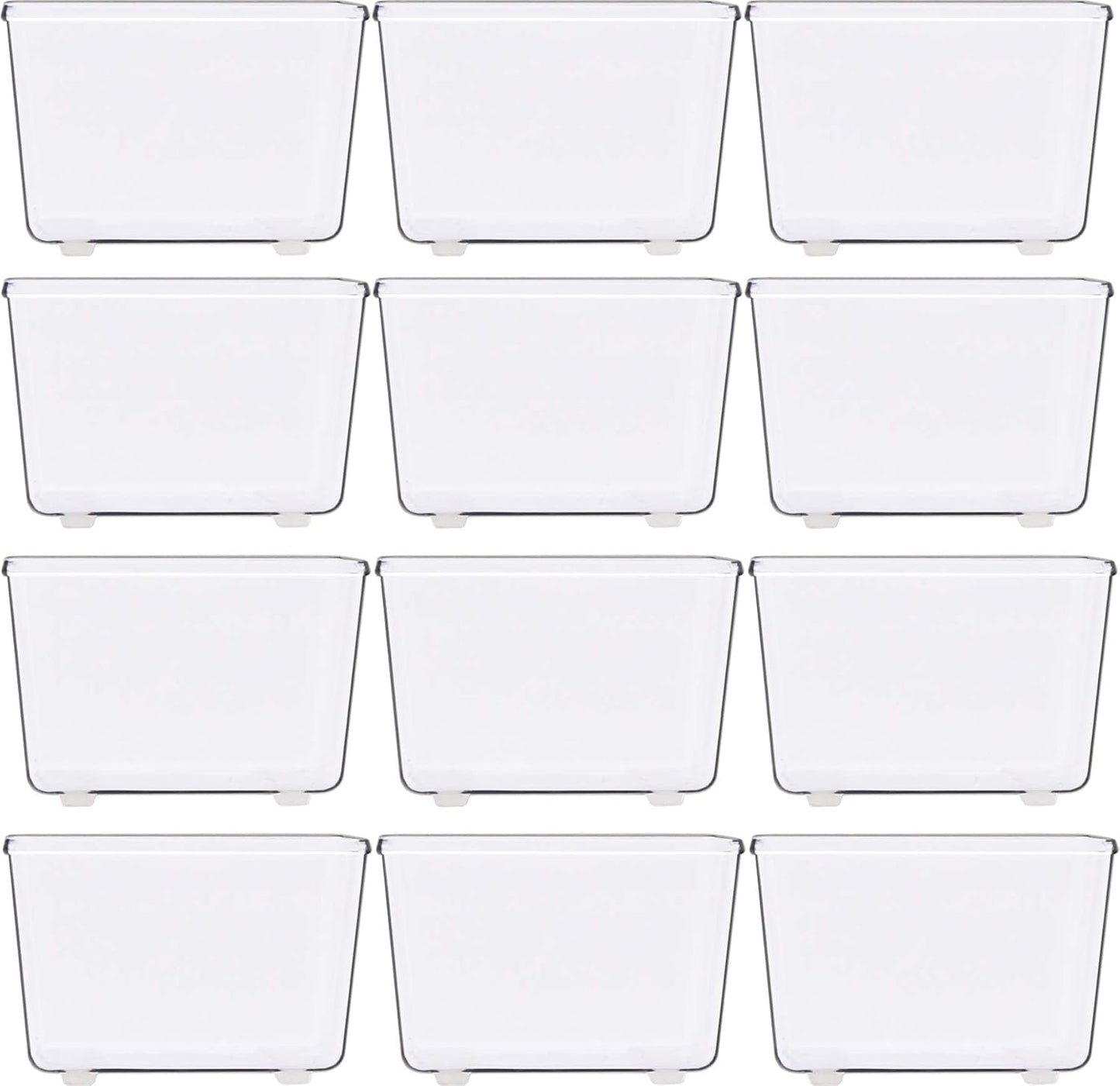 Simple Houseware Clear Drawer Organizer for Office Bin Desk Storage, 3.25"x 3.25", 12 Packs