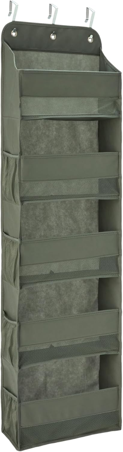 Amazon Basics 5 Tier Over the Door Organizer, Large, 6.4 x 54.5 x 14.9 in, Dark Grey