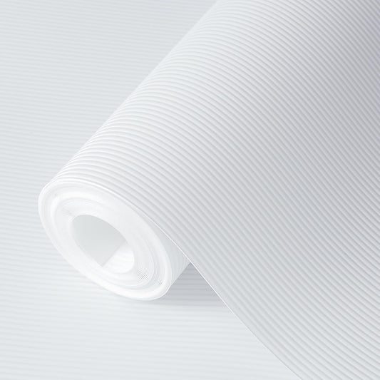 Shelf Liners 14 in x 20 ft EVA Drawer Mats, Non-Adhesive Cupboard Protector, Kitchen Cabinet Lining Fridge Liner (White Stripe, 35.6x610cm)
