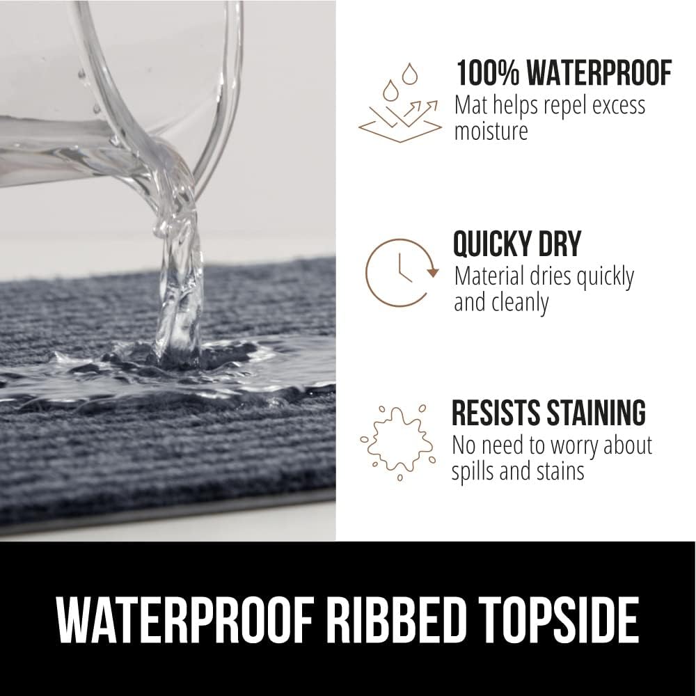 GORILLA GRIP Traffic Guard Door Mat, 70x24, Heavy Duty Welcome Mats, Commercial Office Space Doormat, Waterproof, Fade Resistant, Strong Rubber Backing, Low Profile, Shoe and Boot Scraper, Gray