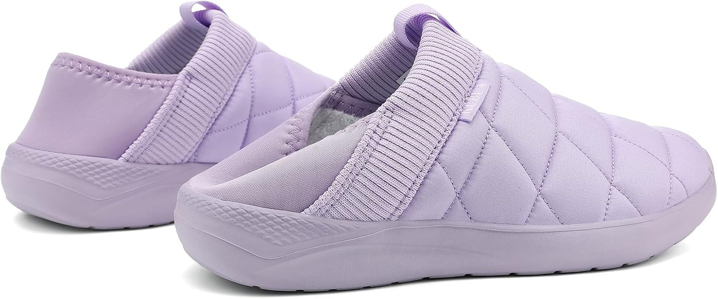 KUBUA Slippers for Men and Womens Indoor House Shoes Plush Slip on Outdoor Garden Loafers