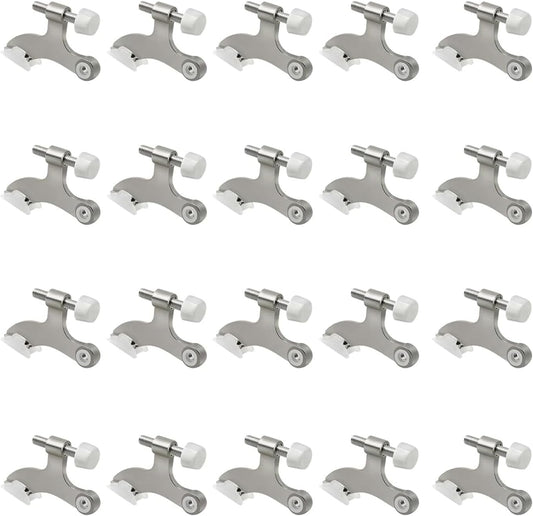 20 Pack Hinge Pin Brushed Nickel Door Stopper, Adjustable Heavy Duty Hinge Pin Door Stop with