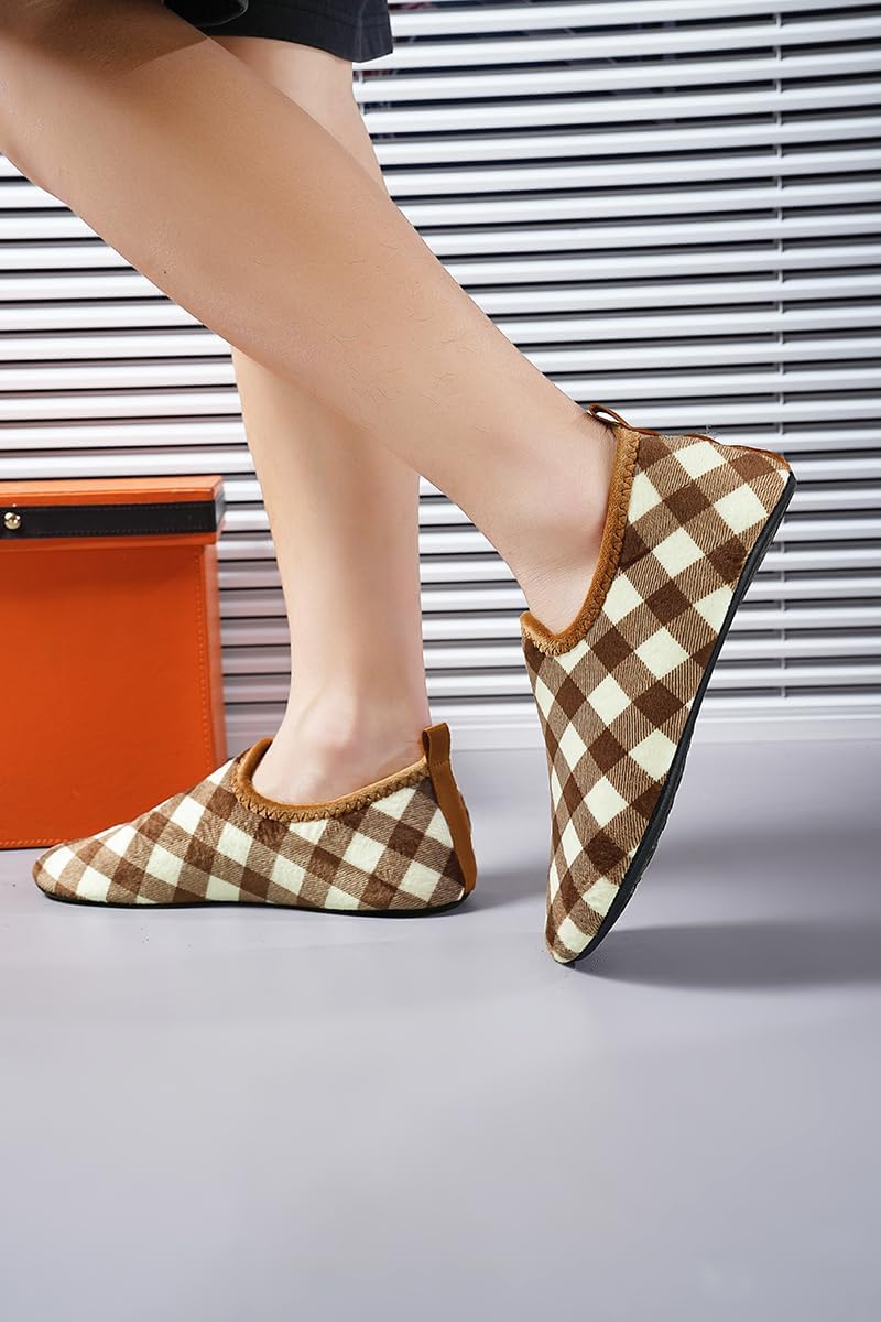 QZKDM Lightweight Slip on Grip Indoor House Slippers Barefoot Non Slip Home Exercise Yoga Shoes for Men Women