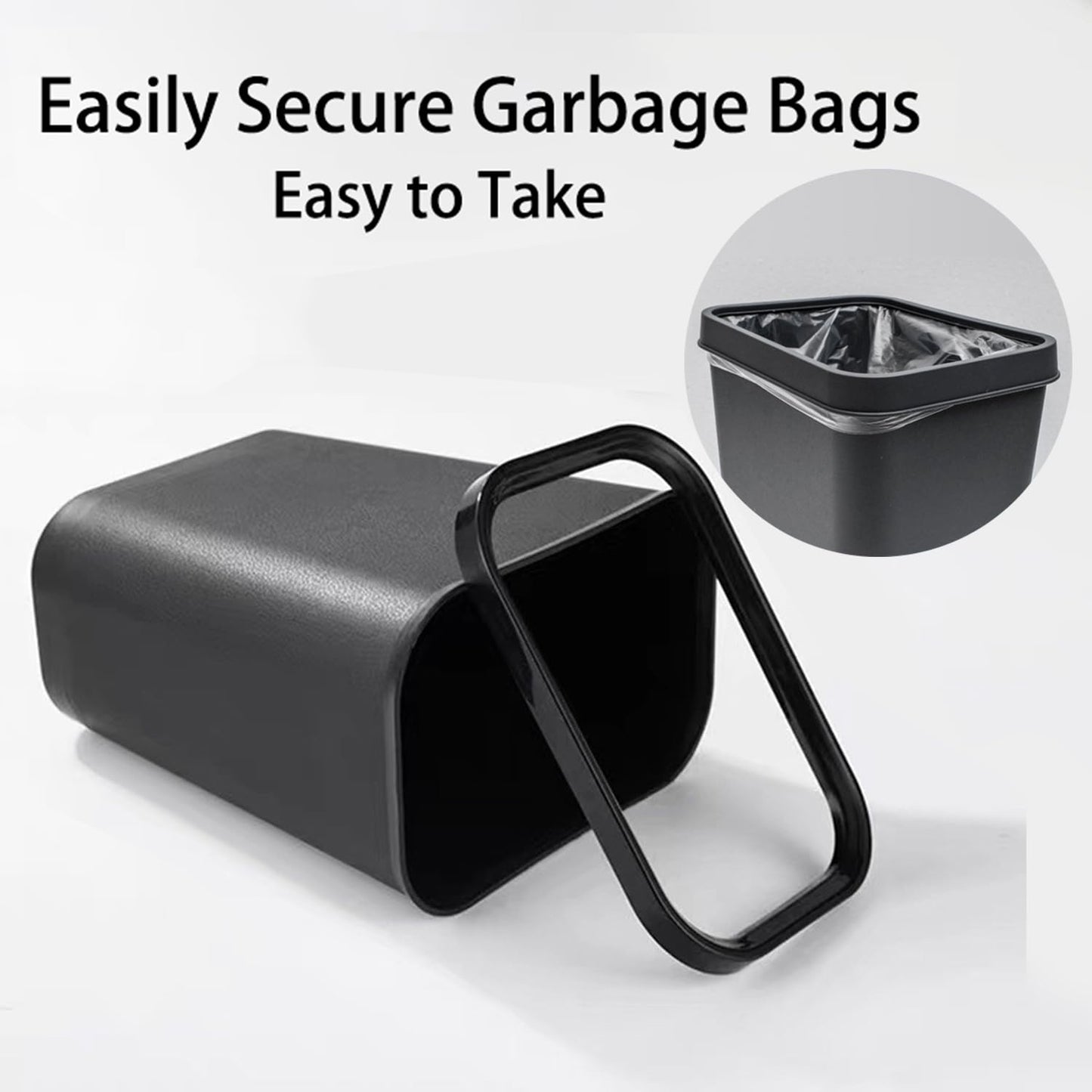 Black Small Trash Can 4Pack, 2Gallon/8 L Plastic Office Trash Can Garbage Can Under Desk, Trash Cans for Bedroom, Office and Kitchen, Bathroom Trash Can Fits Narrow Space, Plastic Trash Can