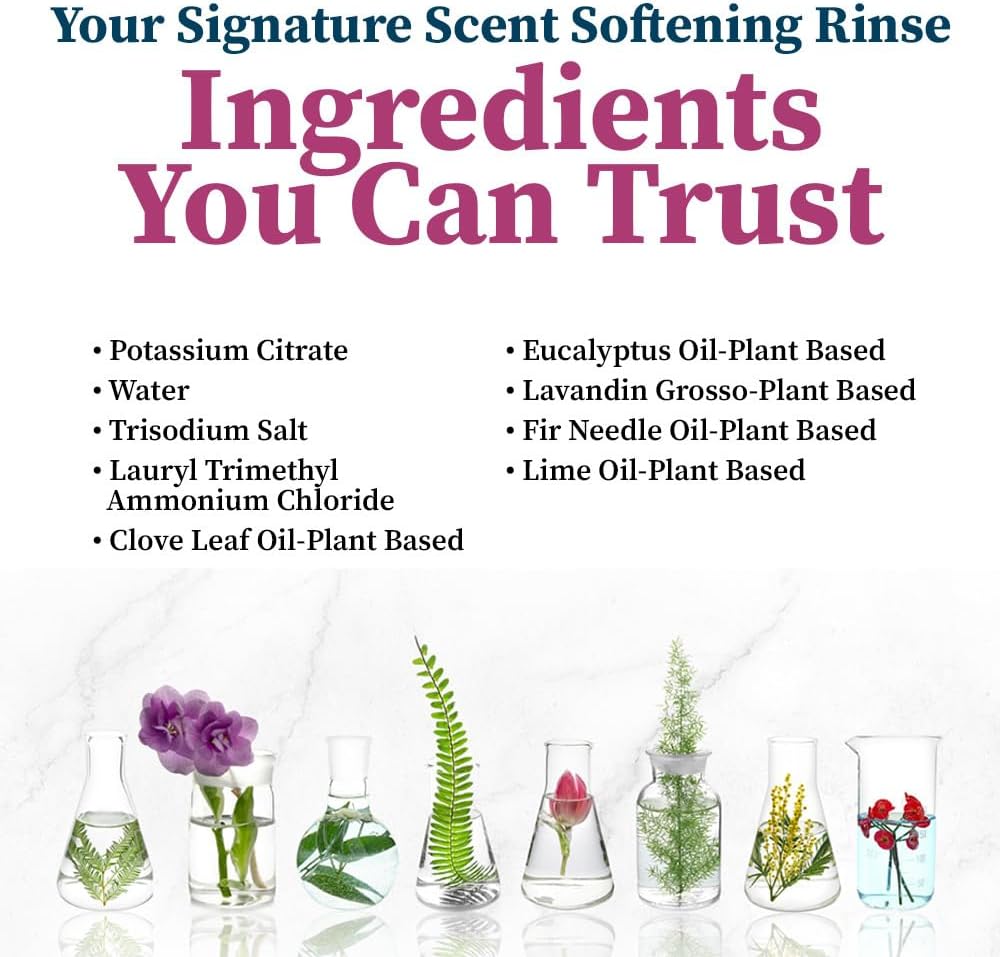 Truly Free Fabric Softening Conditioner for Clothes| Safe for Babies & Kids with Sensitive Skin | Plant-Based | Includes 4 Refills| Signature Scent Rinse(200 Loads)