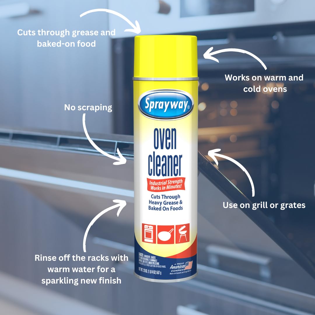 Sprayway Heavy-Duty Oven & Grill Cleaner, Removes Oil & Grease, 20 Oz, 1.25 Pound (Pack of 1), 20