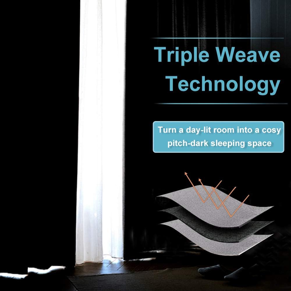 RYB HOME Blackout Curtains for Kitchen, Over Sink Privacy Curtains Window Decor, Thermal Insulating Drapes for Bathroom Cafe Bedroom Small Window, W 42 x L 24 inch, Silver Grey, 2 Panels