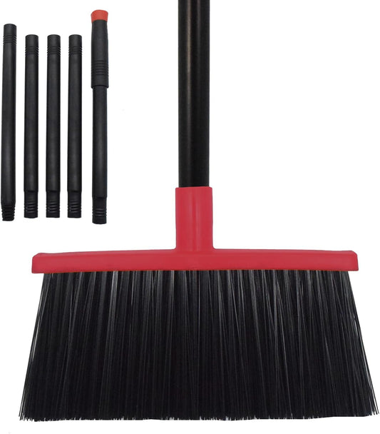 Heavy-Duty Adjustable Angle Broom with 56" Steel Handle - Ideal for Home, Garage, Kitchen