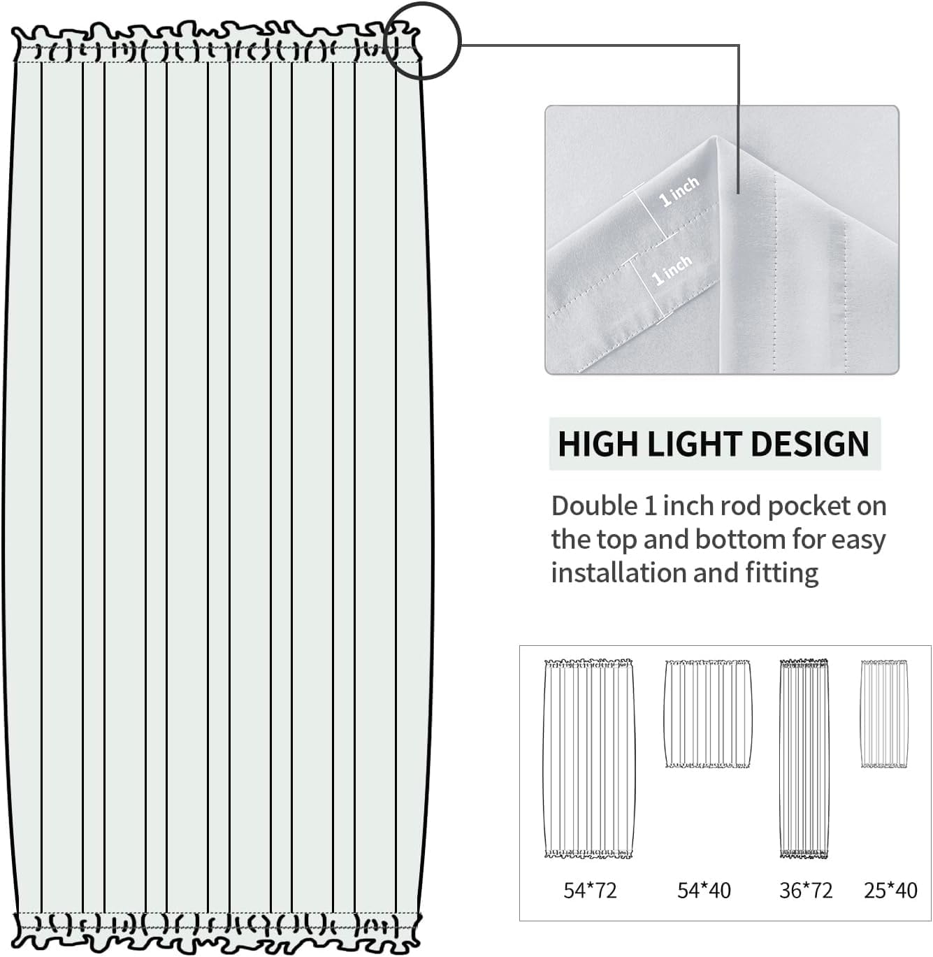 DWCN French Door Curtains – Rod Pocket Thermal Curtain for Doors with Glass Window, Kitchen and Patio Doors for Privacy, 36 X 80 Inches Long, 1 Curtain Panel with Tieback, Greyish White