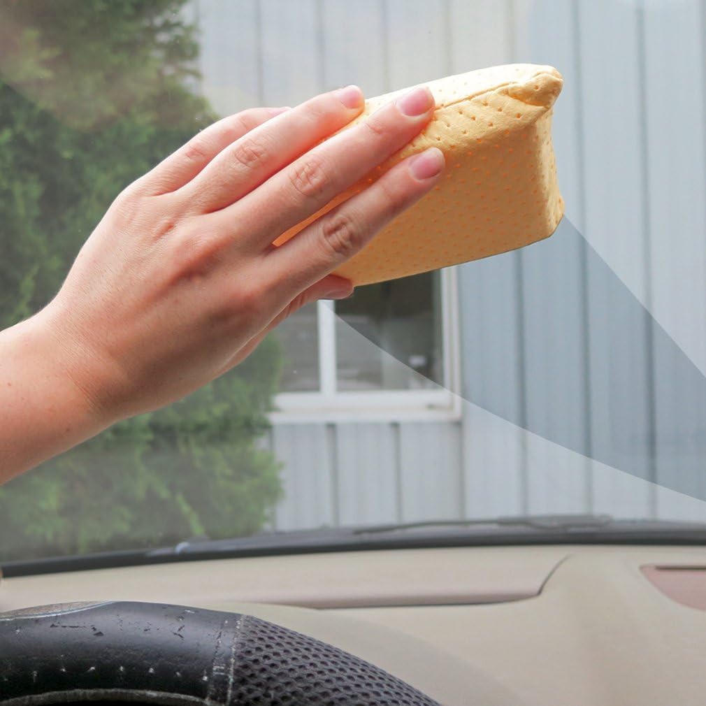 Evelots Car Windshield Cleaner Chamois, 4 Pack, Window Glass Defogger Sponge, Yellow