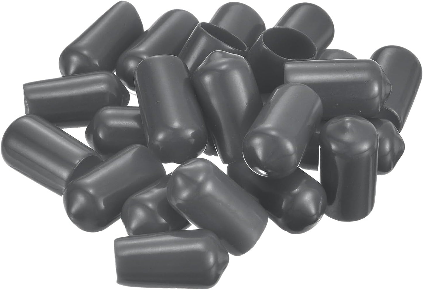 uxcell 20pcs Rubber End Caps 5.5mm ID Vinyl Round Tube Bolt Cap Cover Thread Protectors Dark Grey