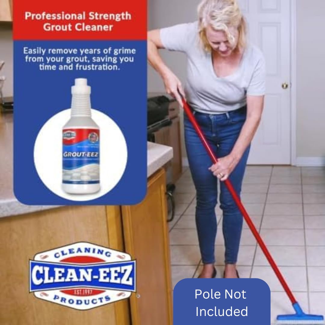 Clean-eez Grout Cleaner 2 Pack with Stand-Up Brush Attachment - Stain Remover Heavy-Duty Scrubber