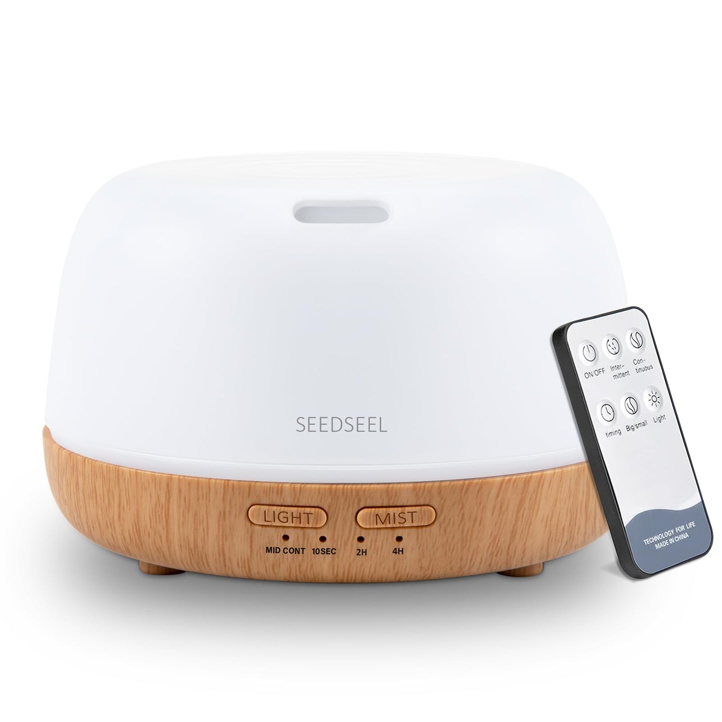 SEEDSEEL 300ML Essential Oil Diffuser with 7-Color LED Lights and Remote Control, Modern Minimalist