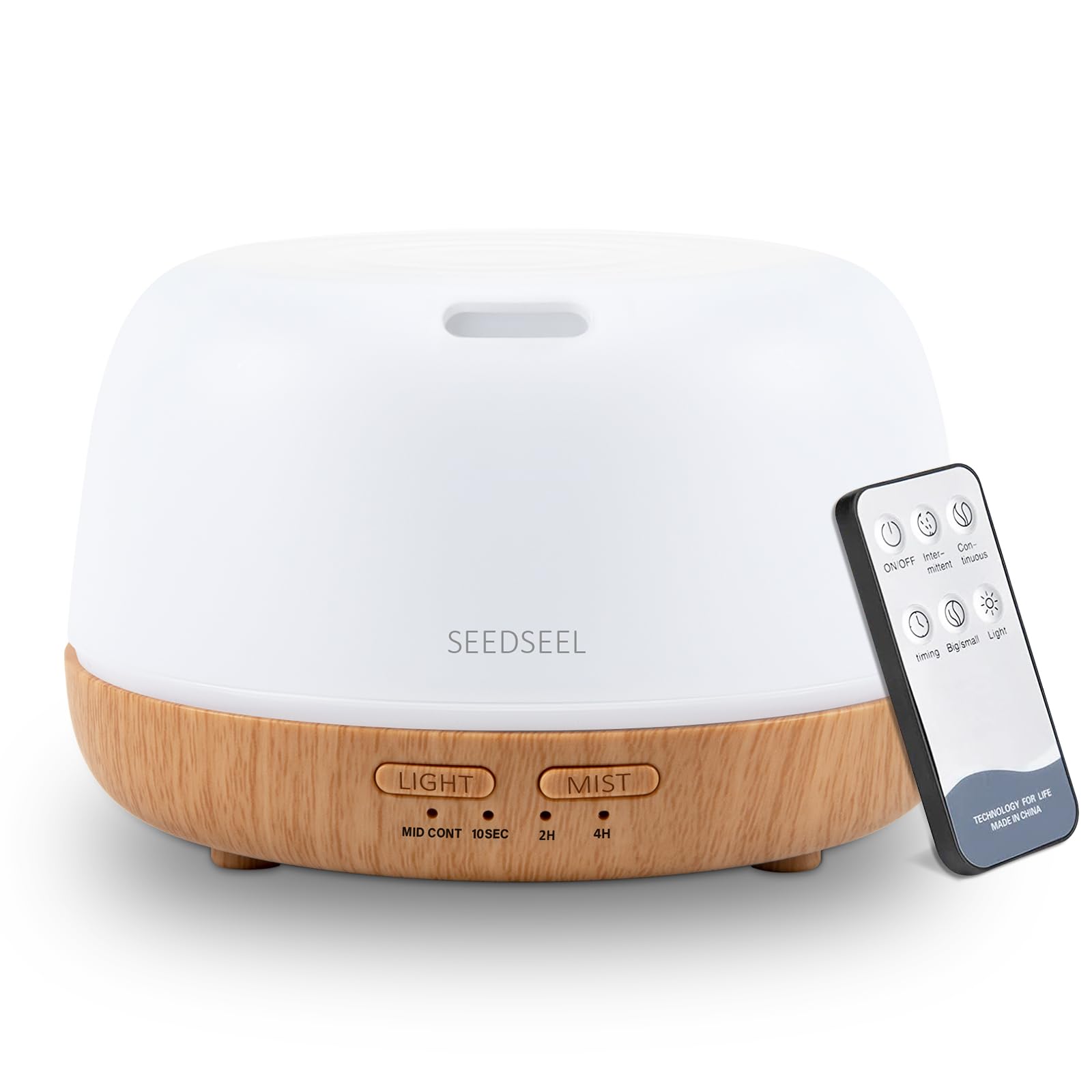 SEEDSEEL 300ML Essential Oil Diffuser with 7-Color LED Lights and Remote Control, Modern Minimalist