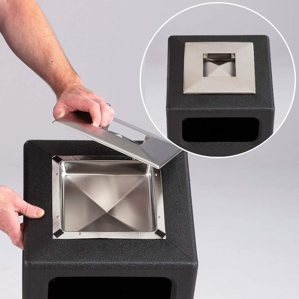 Safco Canmeleon Trash Can, 30 Gallons, Indoor and Outdoor Use, Durable & Weather-Resistant Commercial Garbage Can with Ashtray, Black