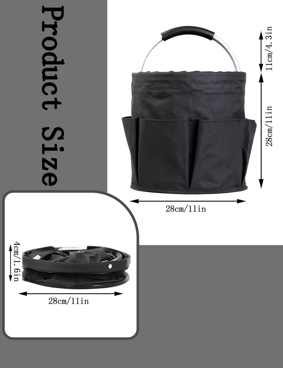 CIHTL Cleaning Caddy with Handle, for Cleaning Supplies Organizer Bucket