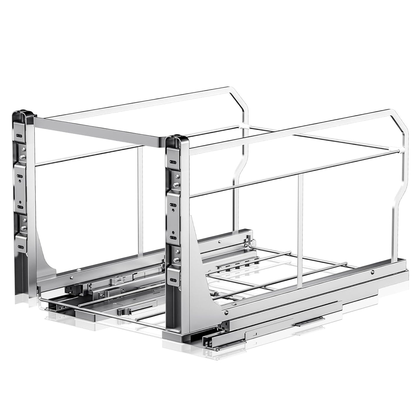 Pull Out Trash Can Under Cabinet with Push to Open Slides, Insputer Heavy Duty Under Sink Garbage Can Kit for Kitchen, Laundry, Not Included Bin, Requires 15" W X 18" D Cabinet, has Installation video