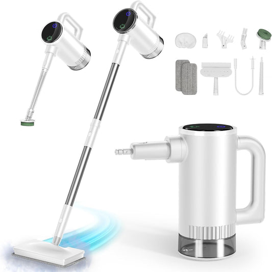 11-in-1 Steam Mop - Detachable Handheld Steam Cleaner with 500mL Tank, 260℉ Floor Steamer for Hardwood, Tile, Grout, Windows, Bath & Kitchen - 3-Level Steam Control, Multi-Purpose Floor Steam Cleaner
