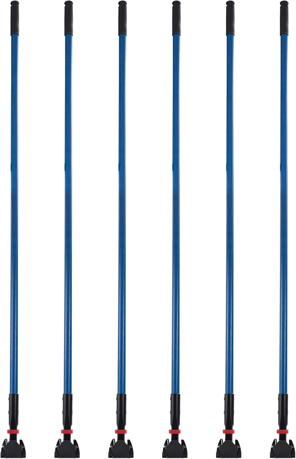 Matthew Cleaning Jaw Clamp Mop Handle, Snap-On Fiberglass Dust Mop Handle for Floor Cleaning, Gripper Holder with Clip-On Connector for Janitorial Supplies, Commercial Use,Restaurants, 60 Inches Blue