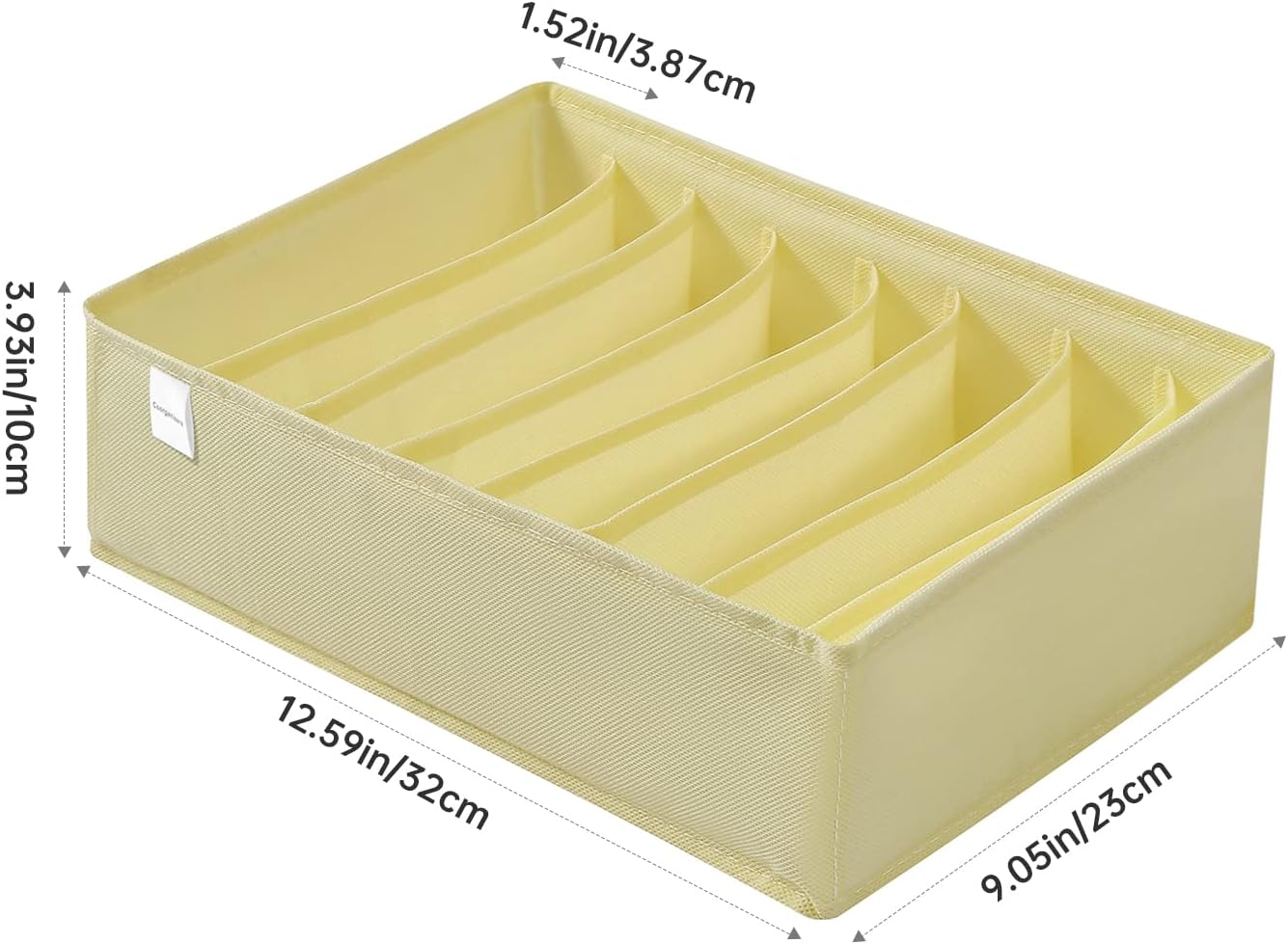 4 Packs T-shirt Drawer Organizers for Clothing,8 Grids Compartment Wardrobe Storage Box, Washable Clothes Organizer for Folded Clothes, Legging, Silk Scarve-Beige